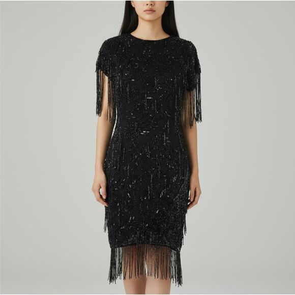 100% Silk Black Formal Gown Dress - Picture 1 of 6